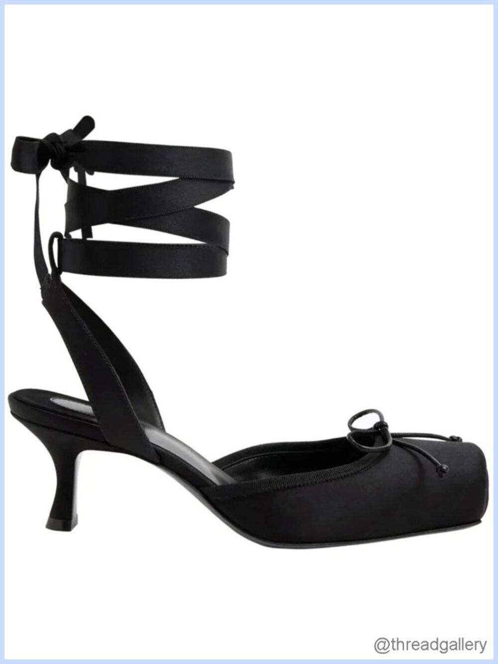 Satin Lace Up Ballet Pumps Kitten Heels Closed Toe Bow Slingback